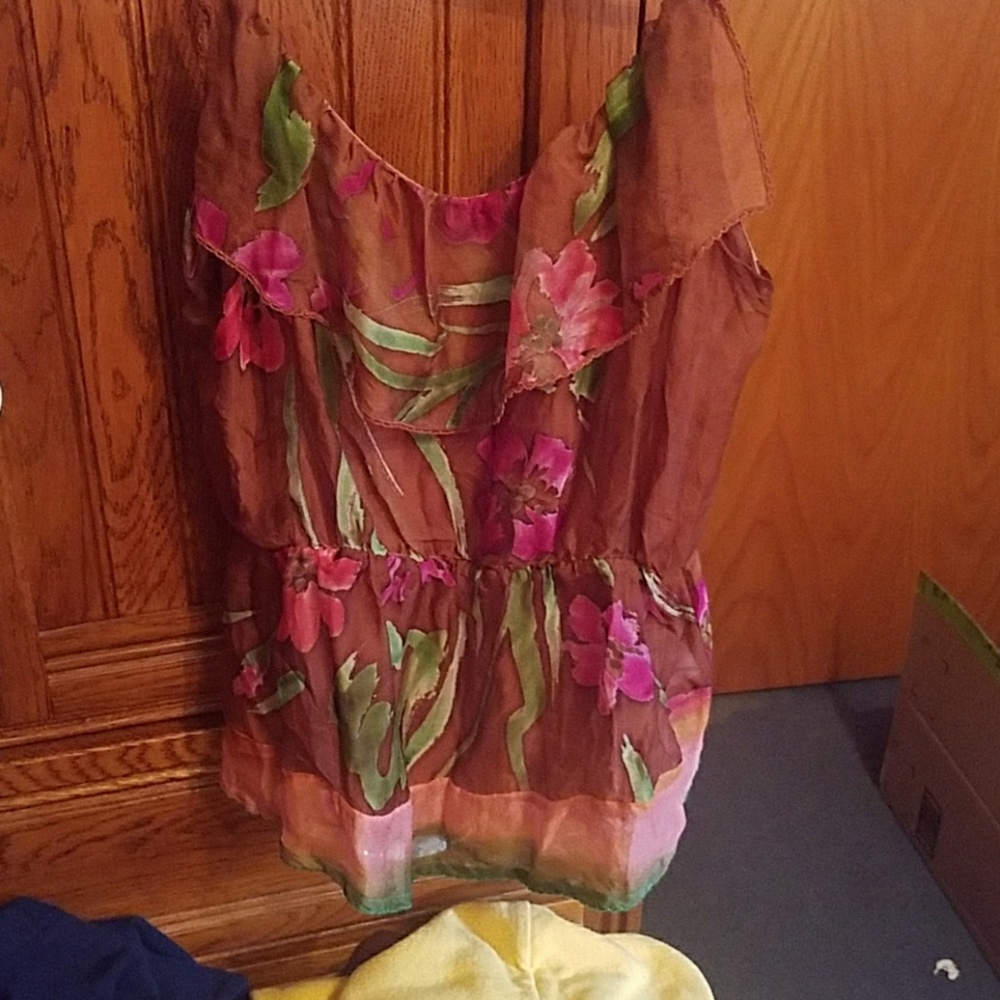 Sweetees silk floral tank top